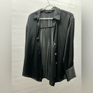 Zara Black Satin Women's Shirt